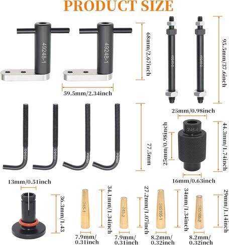 Fuel Injector Rail Assembly Remover Tool Kit GM245, Compatible with Cadillac Chevrolet Saturn Pontiac Subaru 6706 EN-49248 EN-49245 EN-51105 18683AA000, Fuel Injector Seals Install Replace Tools Set in Kuwait