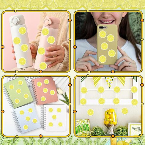 Lucleag 2000 PCS Mini Lemon Stickers, Small Lemon Stickers Lemons Slice Sticker for DIY Crafts Envelope Gift Greeting Card Fruit Theme Birthday Baby Shower Party Favor Supplies Decoration in Kuwait