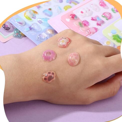 6 Sheets 3D Puffy Stickers Kawaii Resin Decorative Stickers Butterfly Flower Animal Cute Sticker Decorative Resin Sticker for Scrapbooking Notebook Journals Laptops Phone Case in Saudi Arabia