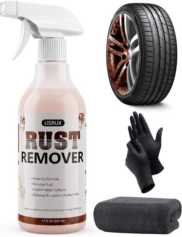 Rust Remover Spray for Metal, 17 fl oz, Upgraded Metal Cleaner, Highly Concentrated Rust Remover for Metal, Iron Out Rust Stain Remover, Fast-Acting Rust Remover for Automotive Parts, Tools, Chains in Saudi Arabia