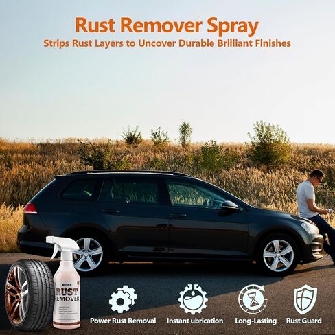 Rust Remover Spray for Metal, 17 fl oz, Upgraded Metal Cleaner, Highly Concentrated Rust Remover for Metal, Iron Out Rust Stain Remover, Fast-Acting Rust Remover for Automotive Parts, Tools, Chains in Saudi Arabia