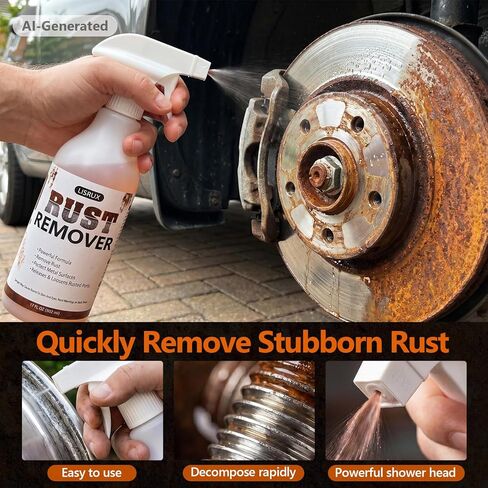 Rust Remover Spray for Metal, 17 fl oz, Upgraded Metal Cleaner, Highly Concentrated Rust Remover for Metal, Iron Out Rust Stain Remover, Fast-Acting Rust Remover for Automotive Parts, Tools, Chains in Saudi Arabia