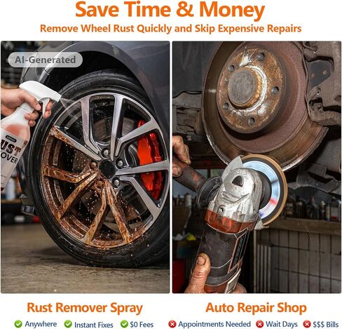Rust Remover Spray for Metal, 17 fl oz, Upgraded Metal Cleaner, Highly Concentrated Rust Remover for Metal, Iron Out Rust Stain Remover, Fast-Acting Rust Remover for Automotive Parts, Tools, Chains in Saudi Arabia