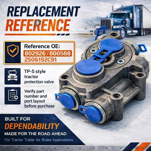 TP-5 Tractor Protection Control Valve Replacement for 802926 800588 2506192C91, Semi Truck Trailer Air Brake Protection Valve, Trailer Supply Valve for Cab Chassis in Saudi Arabia