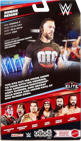 Mattel WWE Elite Action Figure & Accessories، مجموعة السلسلة #123، رومان رينز قابلة للجمع مقاس 6 بوصات مع 25 نقطة مفصلية وأيدي قابلة للتبديل in Kuwait