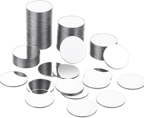 200 PCS Mini Acrylic Round Mirror, 1 Inch Small Mirrors for Crafts Self Adhesive Mirror Stickers Mosaic Mirrors Tiles for DIY Crafts, Wall & Art Decor, Jewelry Making in Saudi Arabia