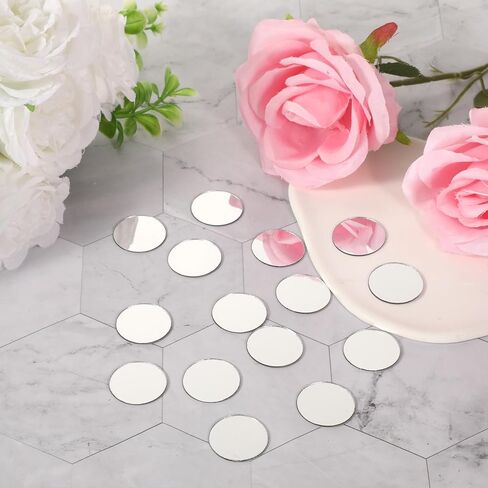 200 PCS Mini Acrylic Round Mirror, 1 Inch Small Mirrors for Crafts Self Adhesive Mirror Stickers Mosaic Mirrors Tiles for DIY Crafts, Wall & Art Decor, Jewelry Making in Saudi Arabia