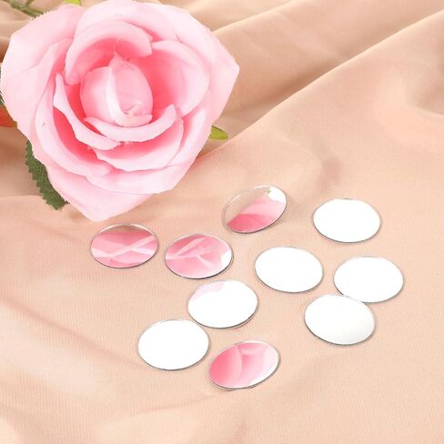 200 PCS Mini Acrylic Round Mirror, 1 Inch Small Mirrors for Crafts Self Adhesive Mirror Stickers Mosaic Mirrors Tiles for DIY Crafts, Wall & Art Decor, Jewelry Making in Saudi Arabia