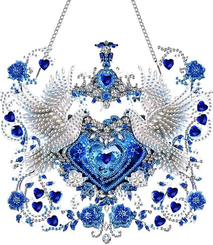Kaliosy Sun Catcher Eagle Patriotic Window Hanging - 4th of July, 250th Anniversary, Memorial Day Diamond Art Ornament, Acrylic Board Diamond Painting for Home Classroom Garden Indoor Decor 8x8 inch in Kuwait
