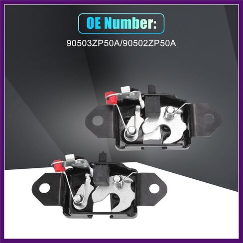 مشغل قفل باب الباب الخلفي البديل لسيارة Nissan Frontier 2005-2021 مجموعة مزلاج الباب الخلفي رقم 90503ZP50A/90502ZP50A أسود، زوج واحد من التصميم المناسب الفاخر in Kuwait