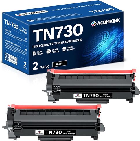 خرطوشة حبر TN730 TN-730 بديلة سوداء لأخيه TN730 TN-730 TN 730 MFC-L2710DW MFC-L2750DW HL-L2350DW HL-L2370DW HL-L2395DW HL-L2390DW DCP-L2550DW عبوة من قطعتين in Kuwait
