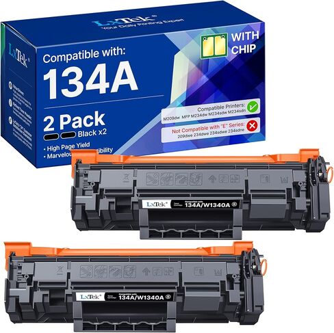 LxTek متوافق مع خرطوشة الحبر الأسود HP 134A مع Chip 2 Black Pack | خرطوشة حبر 134A W1340A 134X W1340X لطابعة HP LaserJet Pro M209dw MFP M234dw M234sdw M234sdn مع شريحة 2 باللون الأسود in Kuwait