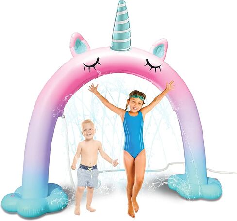 Sprinklers for Yard – Colorful Inflatable Sprinkler Arch for Kids – Easy and Quick Inflation – Requires Hose Attachment – Perfect for Summertime, Outdoor Play (Unicorn) in Saudi Arabia