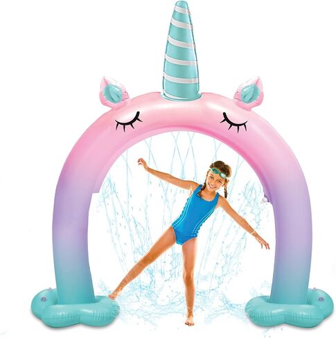 Sprinklers for Yard – Colorful Inflatable Sprinkler Arch for Kids – Easy and Quick Inflation – Requires Hose Attachment – Perfect for Summertime, Outdoor Play (Unicorn) in Saudi Arabia
