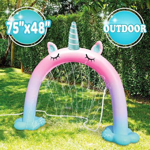 Sprinklers for Yard – Colorful Inflatable Sprinkler Arch for Kids – Easy and Quick Inflation – Requires Hose Attachment – Perfect for Summertime, Outdoor Play (Unicorn) in Saudi Arabia