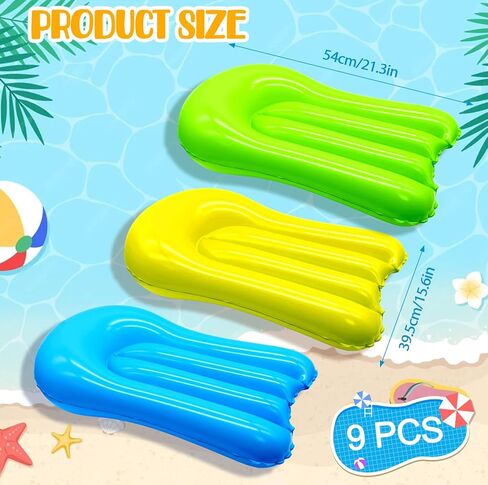 9 Pcs Inflatable Bodyboards for Slip Water Slide, 15.6 X 21.3 in Lawn Water Slides Inflatable Boards, Portable Surfboard for Outdoor Lawn Water Slide, Summer Outdoor Water Fun Supplies in Saudi Arabia