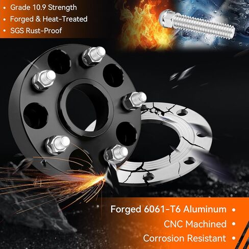GAHA 6x5.5 Wheel Spacers 108mm Hub Bore fit for Chevrolet Tahoe Avalanche Silverado 1500, for GMC Yukon Sierra,for Cadillac Escalade ESV for Ford Ranger Hummer for Toyota with 1/2 inch Adapter, 4PCS in Saudi Arabia