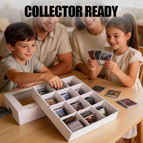 Trading Card Storage Box, 2-Pack 3200 Count White Corrugated Cardboard Bulk Sports Storage Box for TCG/Magic/Mtg Basketball Cards, Collectible Trading Cards in Kuwait