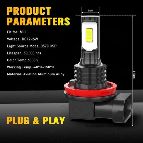 Compatible For Honda Crv 2002 2003 2004 2007-2014 Bulbs, Multi-position Beam Fog Light Bulbs,6000K White,500% Brighter Lightness,Plug and Play,Pack of 4 in Saudi Arabia