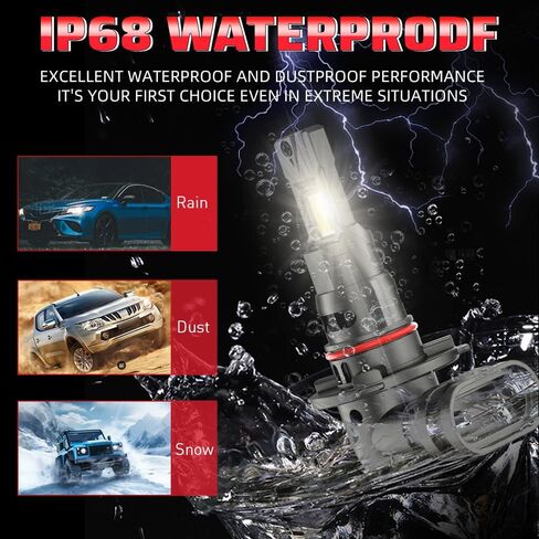 9005/HB3 LED Bulbs for 2012-2019 Ford Explorer, 800% Brighter 6500K White High Beam/Fog Lights, Real 1:1 Mini Size with 12,000RPM Cooling Fan, Non-Polarity Plug and Play, IP68 Waterproof, 2-Pack in Saudi Arabia