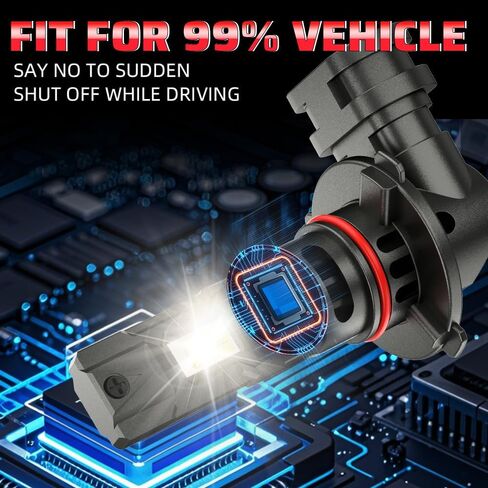 9005/HB3 LED Bulbs for 2012-2019 Ford Explorer, 800% Brighter 6500K White High Beam/Fog Lights, Real 1:1 Mini Size with 12,000RPM Cooling Fan, Non-Polarity Plug and Play, IP68 Waterproof, 2-Pack in Saudi Arabia