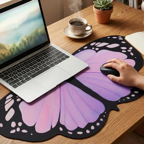 Butterfly Computer Mat Butterfly Desk Pad Purple Large Gaming Mouse Pad Large Gaming Mouse Desk Mat 35.4x15.7 in Keyboard Computer Table Mats Extended Non-Slip Rubber Base for Keyboard Office Home in Saudi Arabia