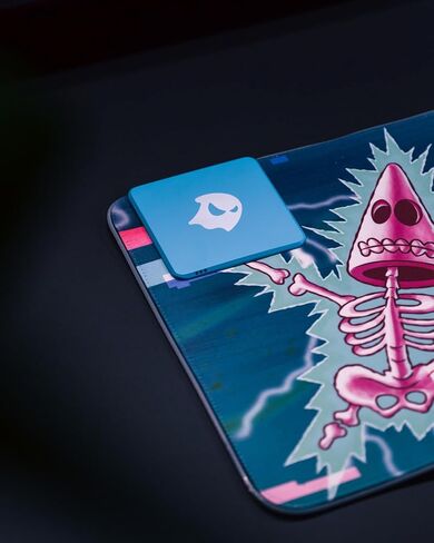 Spongebob Squarepants Skeleton Patrick RGB Gaming Mouse Pad - Large Extended Deskmat with 10W Qi Fast Wireless Charging, Non-Slip Base, L in Saudi Arabia