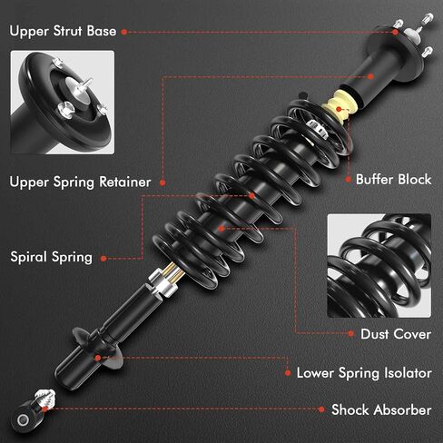 A-Premium Front Struts Compatible with Ford Focus [ST] 2014-2015, w/ 18" Wheels & Sport Susp - 2x Replacement Suspension Complete Strut Assembly Shock with Coil Spring in Kuwait