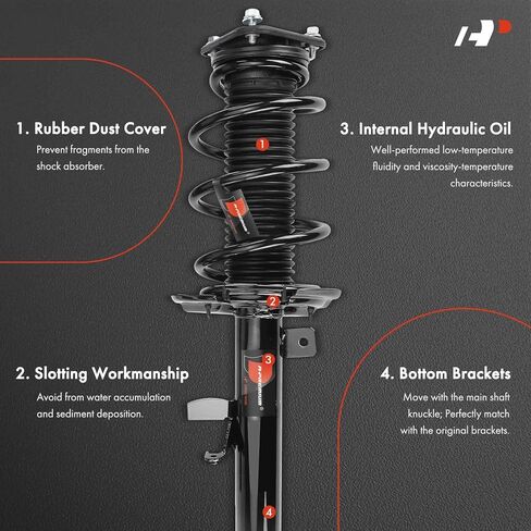 A-Premium Front Struts Compatible with Ford Focus [ST] 2014-2015, w/ 18" Wheels & Sport Susp - 2x Replacement Suspension Complete Strut Assembly Shock with Coil Spring in Kuwait