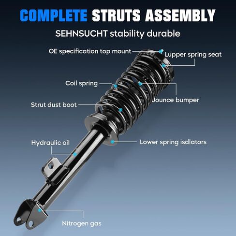 Front Strut Shock Absorber w/Coil for Chrysler 300 2005-2010, for Dodge Magnum 2005-2008, for Dodge Charger 2006-2010 (ONLY RWD, 2.7L, 3.5L Models), Spring Struts Replace for 172248 11260 182248 in Kuwait