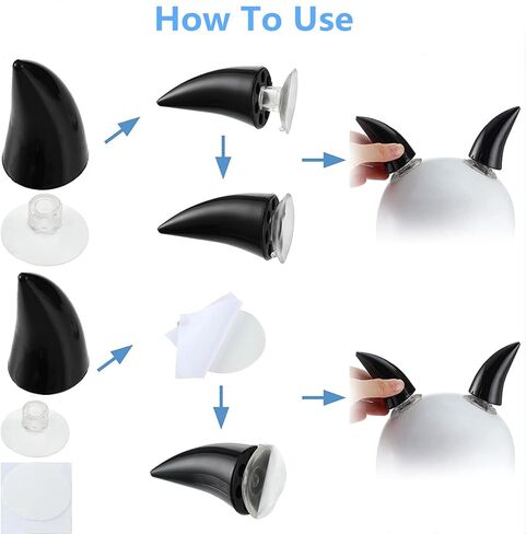 5Pair Motorcycle Helmet Horns Accessories Set,Cute Cat Ears Devil Wings Shaped Adhesive Suction Cup Decoration Parts in Saudi Arabia