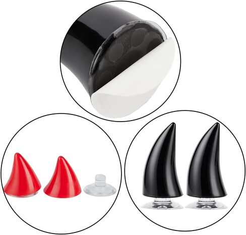 5Pair Motorcycle Helmet Horns Accessories Set,Cute Cat Ears Devil Wings Shaped Adhesive Suction Cup Decoration Parts in Saudi Arabia