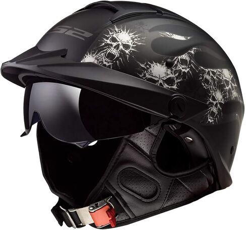 LS2 Helmets Rebellion Motorcycle Half Helmet (Bones - Medium) in Kuwait