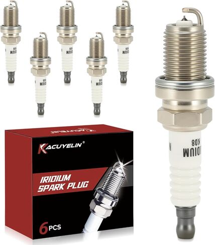 Iridium Spark Plugs Set of 6 BKR5EIX-11 5464 Compatible with 2001-2009 Hyundai Santa Fe 2.7L 3.3L 3.5L,Sonata,Tiburon,Tucson,Infiniti I30,Acura RL,Isuzu Rodeo,Mercedes-Benz,#7090,BKR5EGP in Saudi Arabia