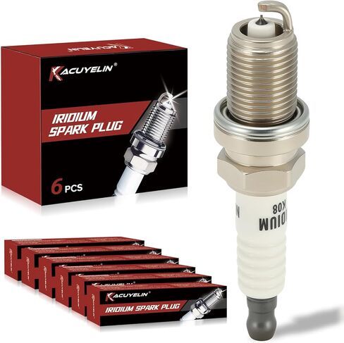 Iridium Spark Plugs Set of 6 BKR5EIX-11 5464 Compatible with 2001-2009 Hyundai Santa Fe 2.7L 3.3L 3.5L,Sonata,Tiburon,Tucson,Infiniti I30,Acura RL,Isuzu Rodeo,Mercedes-Benz,#7090,BKR5EGP in Saudi Arabia