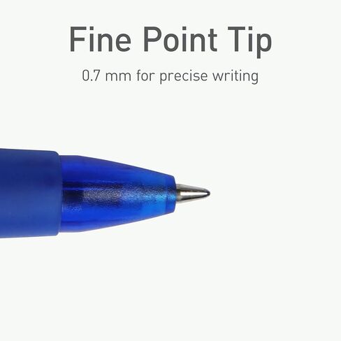 Pentonic B-RT Retractable Ballpoint Pens, 10 Count, 10 Colors Tip, 0.7 mm Fine Point, Ergonomic Grip, Smooth Writing For Journaling, Pens for School & the Office (1017265) in Kuwait