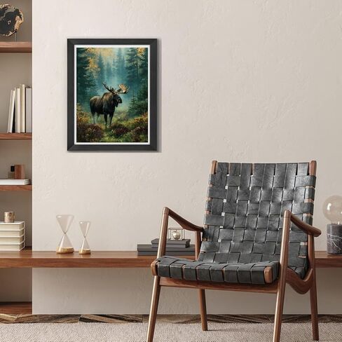 CDYCNXZ Moose Diamond Painting Kits for Adults, Animal Deer Round 5D Paint with Diamonds Pictures Gem Art Painting Kits DIY Crafts Kits for Home Wall Decor 12x16 Inch in Saudi Arabia