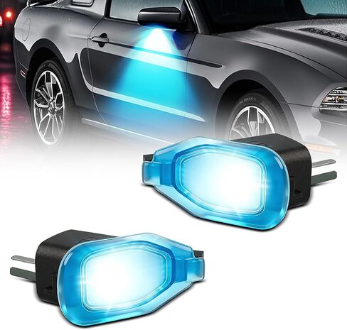 مصابيح LED للمرآة الجانبية، أكثر سطوعًا 10 مرات متوافقة مع Ford Mustang 2013-2024، التوصيل والتشغيل، مصباح LED تحت المرآة، ضوء أزرق in Kuwait