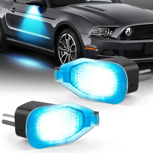 مصابيح LED للمرآة الجانبية، أكثر سطوعًا 10 مرات متوافقة مع Ford Mustang 2013-2024، التوصيل والتشغيل، مصباح LED تحت المرآة، ضوء أزرق in Kuwait