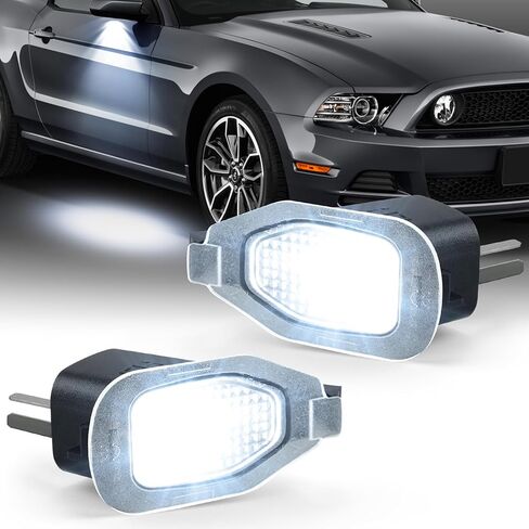 مصابيح LED للمرآة الجانبية، أكثر سطوعًا 10 مرات متوافقة مع Ford Mustang 2013-2024، التوصيل والتشغيل، مصباح LED تحت المرآة، ضوء أزرق in Kuwait