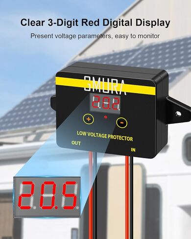 حامي الجهد المنخفض DC 12-36V، مفتاح فصل الجهد المنخفض المقاوم للماء مع شاشة LED رقمية، وحدة حماية من التفريغ الزائد تستخدم لبطاريات الرصاص الحمضية والليثيوم in Kuwait