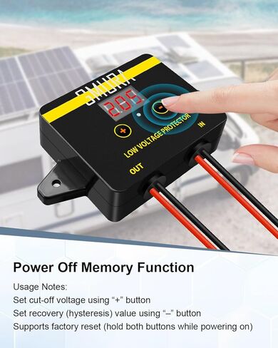 حامي الجهد المنخفض DC 12-36V، مفتاح فصل الجهد المنخفض المقاوم للماء مع شاشة LED رقمية، وحدة حماية من التفريغ الزائد تستخدم لبطاريات الرصاص الحمضية والليثيوم in Kuwait