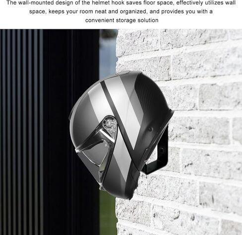 4PCS Motorcycle Helmet Holder Hook, Wall Mounted Motorbike Jacket Display Rack with Mounting Screws, Heavy Duty Metal C Style Double-Hook Rack for Helmets Clothes Bags in Saudi Arabia