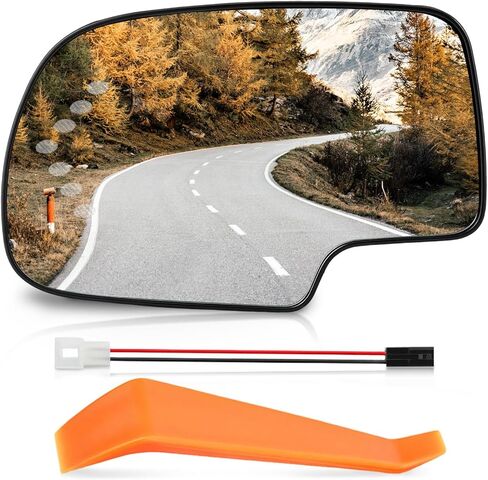 Heated Mirror Glass Replacement for 2003-2008 Cadillac Escalade, Chevrolet Avalanche, Silverado, Suburban, Tahoe, GMC Sierra, Yukon with Turn Signal Exterior Rearview Mirror (Left Driver Side) in Saudi Arabia