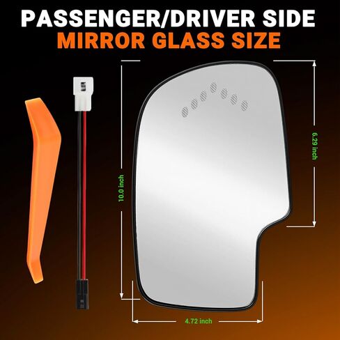 Heated Mirror Glass Replacement for 2003-2008 Cadillac Escalade, Chevrolet Avalanche, Silverado, Suburban, Tahoe, GMC Sierra, Yukon with Turn Signal Exterior Rearview Mirror (Left Driver Side) in Saudi Arabia
