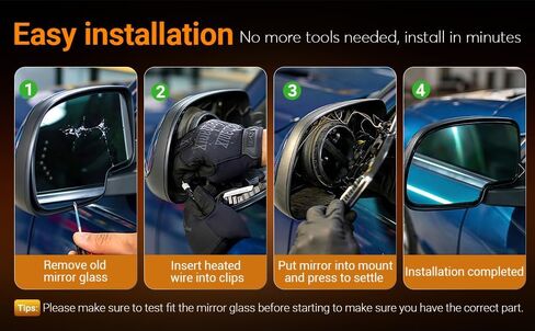 Heated Mirror Glass Replacement for 2003-2008 Cadillac Escalade, Chevrolet Avalanche, Silverado, Suburban, Tahoe, GMC Sierra, Yukon with Turn Signal Exterior Rearview Mirror (Left Driver Side) in Saudi Arabia