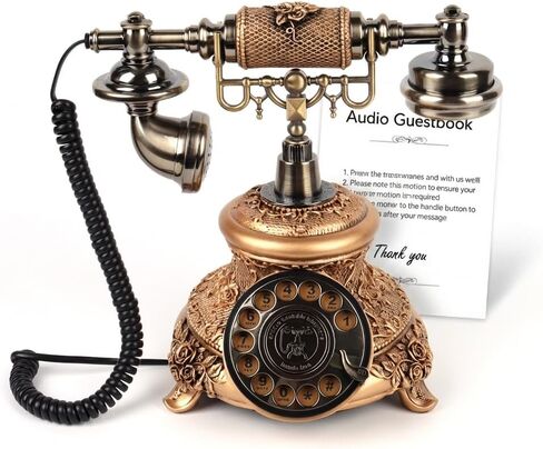 Audio Guest Book Wedding Phone, Audio Guestbook Phone Recorder, Leave a Message After the Tone Guest Book, for Weddings, Parties, Birthdays, Graduations (Flower Striped in Saudi Arabia