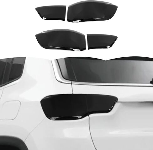 RT-TCZ Smoked Black Tail Light Lamp Cover Guard Trim Decoration Exterior Accessories for Jeep Compass 2017-2025 in Kuwait