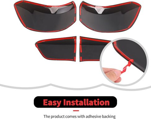 RT-TCZ Smoked Black Tail Light Lamp Cover Guard Trim Decoration Exterior Accessories for Jeep Compass 2017-2025 in Kuwait