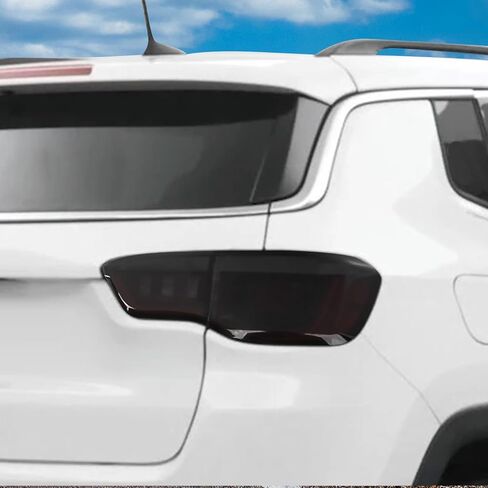 RT-TCZ Smoked Black Tail Light Lamp Cover Guard Trim Decoration Exterior Accessories for Jeep Compass 2017-2025 in Kuwait